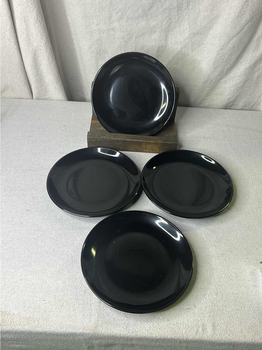 Royal Norfolk Black Ceramic Salad Plates - Set of 4